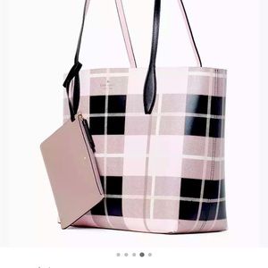 Kate Spade Woodland Pink Plaid Reversible Purse